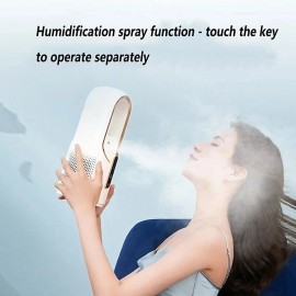 Desk Fan, Quiet Bladeless Fan USB Desktop Rechargeable Fan, Small Portable Table Fan With 3 Cooling Speeds, Touch Control Personal Fan For Bedroom, Office, Home, Outdoor
