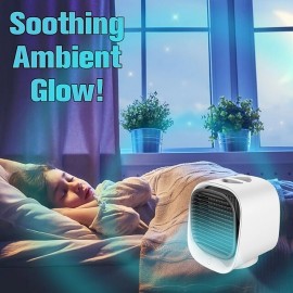 Portable Air Conditioner Cooling Fan Moisturizing & Hydrating Misting Fan Indoor Air Cooler 3 Air Speeds And 7 LED Lights 300ml Water Tank Capacity 3-in-1 Upgraded Personal Air Conditioner For Ro
