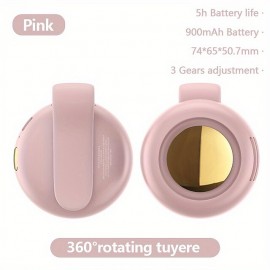 1pc Usb Halter Neck Fan Portable Mute Mini Bladeless Electric Fan Adjustable 3-speed Hanging Waist Fan Rotating Body Fan For Outdoor Working Camping Hiking
