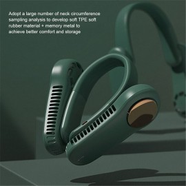 Portable 2400mAh Hanging Neck Fan Foldable Summer Air Cooling USB Rechargeable Bladeless Mute Neckband Fans Outdoor
