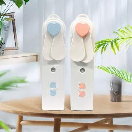 Portable 2 In 1 Mini Fan Humidifier USB Rechargeable Handheld Fan Water Spray Mist Fan Face Steamer Air Conditioner for Outdoor
