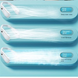 Neck Fan 360Cooling Airflow USB Rechargeable Bladeless Portable Neck Fan With 3 Speeds Adjustment Personal Fan For Outdoor Travel
