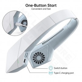 Halter Bladeless Neck Fan USB Charging Portable Hanging Small Neck Fan Mini Sports Fan
