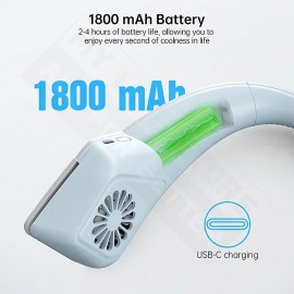 Halter Bladeless Neck Fan USB Charging Portable Hanging Small Neck Fan Mini Sports Fan
