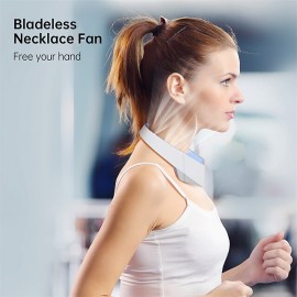 Halter Bladeless Neck Fan USB Charging Portable Hanging Small Neck Fan Mini Sports Fan
