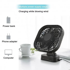 Desktop Cooling Fan, 90 Degree Folding Fan 5000mAh Battery USB Rechargeable, Timing Home Air Circulators Magnet Absorption, Silent 3-speed Strong Wind
