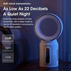 3000mAh Bladeless Tower Fan Floor Standing Fans 5-Speed Adjustable Desk Summer Cooling Fan Table Fans USB Rechargeable For Baby Mute Fan Cooler Air Conditioner
