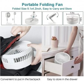 USB Rechargeable Small Fan 8 Inch Folding Telescopic Portable Electric Fan Super Long Battery Life Outdoor Camping Desktop Fan

