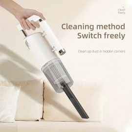 1pc Vacuum Cleaner Wireless Handheld High Power Stick-Vacuum Cleaner With Floor Brush,Lightweight Rechargeable Electric Brooms,Powerful Suction 4-in-1 Portable Bagless Mini Hand Vac For Car Home Sofa Pet Hair Hard Wood Floor Carpet Cleaning Supplies
