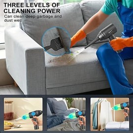 3 In 1 Compressed Air Duster 60000RPM Cordless Dust Blower 6000mAh Rechargeable 15000PA Vacuum Cleaner Electric Air Pump Portable For Computer Keyboard Sofa Home Car
