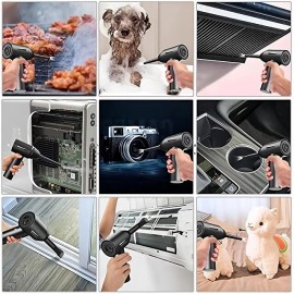 3 In 1 Compressed Air Duster 60000RPM Cordless Dust Blower 6000mAh Rechargeable 15000PA Vacuum Cleaner Electric Air Pump Portable For Computer Keyboard Sofa Home Car
