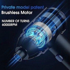 3 In 1 Compressed Air Duster 60000RPM Cordless Dust Blower 6000mAh Rechargeable 15000PA Vacuum Cleaner Electric Air Pump Portable For Computer Keyboard Sofa Home Car
