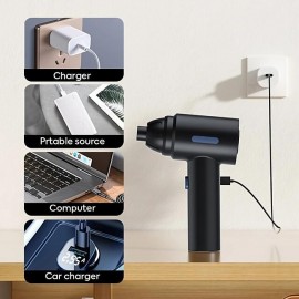 3 In 1 Compressed Air Duster 60000RPM Cordless Dust Blower 6000mAh Rechargeable 15000PA Vacuum Cleaner Electric Air Pump Portable For Computer Keyboard Sofa Home Car
