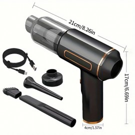 Wireless Car-mounted Vacuum Cleaner Super Suction High-power Car Dual-use USB Charging Multi-functional Hand-held Blow-suction One Machine
