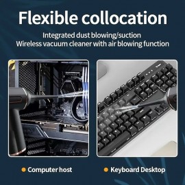 Wireless Car-mounted Vacuum Cleaner Super Suction High-power Car Dual-use USB Charging Multi-functional Hand-held Blow-suction One Machine

