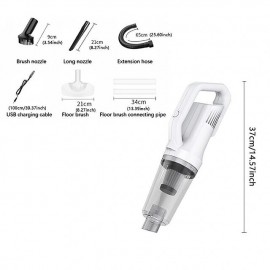 120W 12000pa Rechargeable Cordless Handheld Vacuum Cleaner - Portable LED Lighted & Perfect for Car & Home Cleaning!
