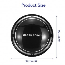 Black Automatic Rechargeable Smart Robot Vacuum Cleaner Suction Sweeping Robot
