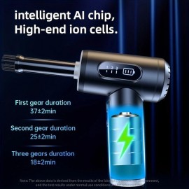 120000PA High Power Wireless Handheld Car Vacuum Cleaner with Digital Display and LED Lighting - Perfect for Cleaning Keyboard Computer Case and Desktop
