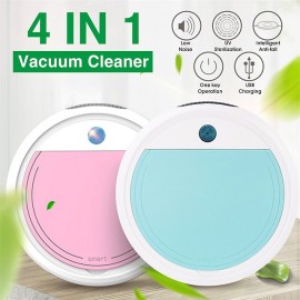4 IN 1 Function Strong Suction  New Smart Sweeping Robot Automatic Vacuum Cleaner Powerful Dust Catcher with UV Sterilization Function for Home Office Floor Garbage & Dirt Cleaning
