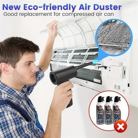 Compressed Air Duster 50000 RPM Keyboard Cleaner For Office 2 Adjustable Speed Electric Air Dusters Good Replacement For Compressed Air Can 6000 MAh Rechargeable Electric Duster For Deep Cleaning
