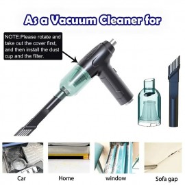 3 In 1 Cordless Vacuum Cleaner Compressed Air Duster Wireless Dust Blower Electric Air Pump Portable Rechargeable Air Cleaner Vacum For Computer Keyboard Sofa Car Home Office
