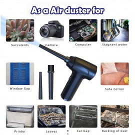 3 In 1 Cordless Vacuum Cleaner Compressed Air Duster Wireless Dust Blower Electric Air Pump Portable Rechargeable Air Cleaner Vacum For Computer Keyboard Sofa Car Home Office
