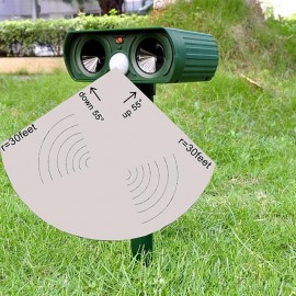 2pcs Outdoor Solar Ultrasonic Pest Repeller Animal Bird Cat Dog Repellent Lamp Outdoor Patio Garden Pest Deterrent
