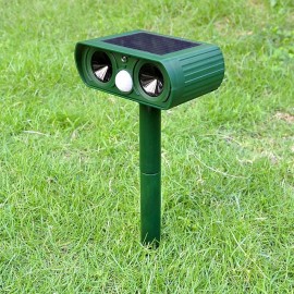 2pcs Outdoor Solar Ultrasonic Pest Repeller Animal Bird Cat Dog Repellent Lamp Outdoor Patio Garden Pest Deterrent
