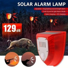 129db Sensor Warning Light 6LED Solar Alarm Security Alarm DC Charging Solar Alarm Red Light Motion For Farm
