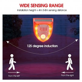 129db Sensor Warning Light 6LED Solar Alarm Security Alarm DC Charging Solar Alarm Red Light Motion For Farm
