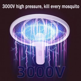 2-in-1 Electric Insect Racket Swatter Zapper USB Rechargeable Summer Mosquito Swatter Fly Bug Zapper Killer Trap
