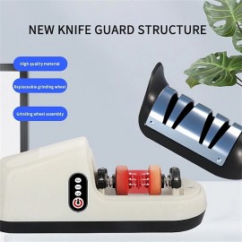 1pc Electric Knife Sharpener Stainless Steel Three-speed Power Adjustment USB Charging Knife Sharpener Kitchen Accessories
