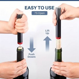 Air Pressure Pump Wine Bottle Opener Portable Stainless Steel Pin Easy Cork Remover Corkscrew for Home Party Wine Lovers Tools
