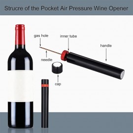 Air Pressure Pump Wine Bottle Opener Portable Stainless Steel Pin Easy Cork Remover Corkscrew for Home Party Wine Lovers Tools
