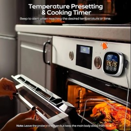Meat Thermometer Digital Meat Thermometer With Large Touchscreen LCD With Long Probe Kitchen Timer Grill Thermometer Cooking Food Meat Thermometer Instant Read For Smoker Kitchen BBQ Oven
