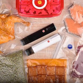 Rechargeable Handheld Vacuum Sealer Portable Carry-on Type with 5 Reusable Bags - Keep Your Food Fresh & Secure!
