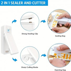 1pc Mini Bag Sealer, USB Rechargeable Portable Sealing Machine, Handheld Heat Vacuum Sealers For Plastic Bags, Kitchen Tools
