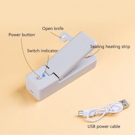 1pc Mini Bag Sealer, USB Rechargeable Portable Sealing Machine, Handheld Heat Vacuum Sealers For Plastic Bags, Kitchen Tools
