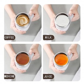 Electric Magnetic Stirring Coffee Mug, Electric Mixing Mug, Automatic Funny Self Mixing Cup, Stainless Steel Travel Cup For Chocolate, Milk, Tea, Office, Home, Kitchen

