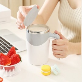 Electric Magnetic Stirring Coffee Mug, Electric Mixing Mug, Automatic Funny Self Mixing Cup, Stainless Steel Travel Cup For Chocolate, Milk, Tea, Office, Home, Kitchen
